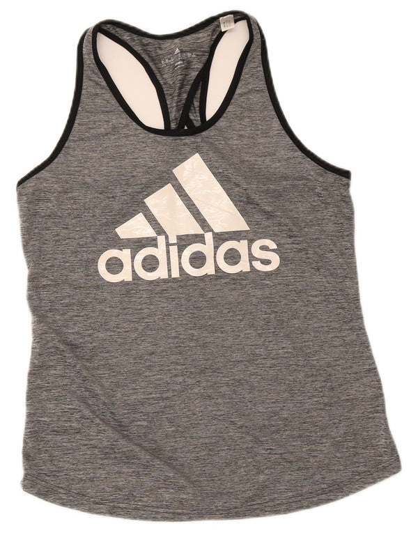 Adidas Mujer Graphic Vest Top UK 16/18 Grande Gris Poliéster