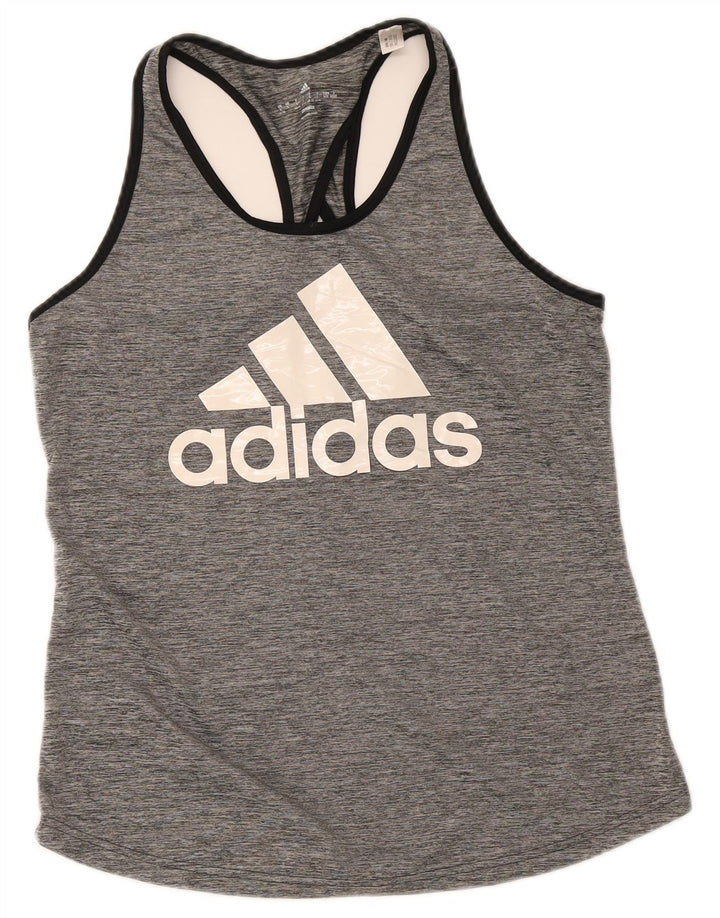 Adidas Mujer Graphic Vest Top UK 16/18 Grande Gris Poliéster