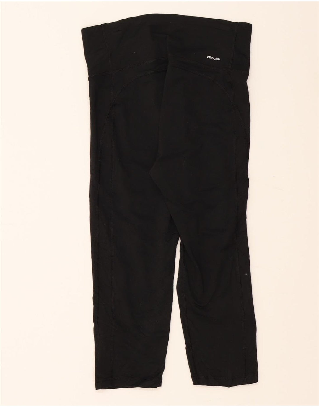 ADIDAS Womens Climalite Capri Leggings UK 12/14 Medium  Black Polyester Vintage Adidas and Second-Hand Adidas from Messina Hembry 