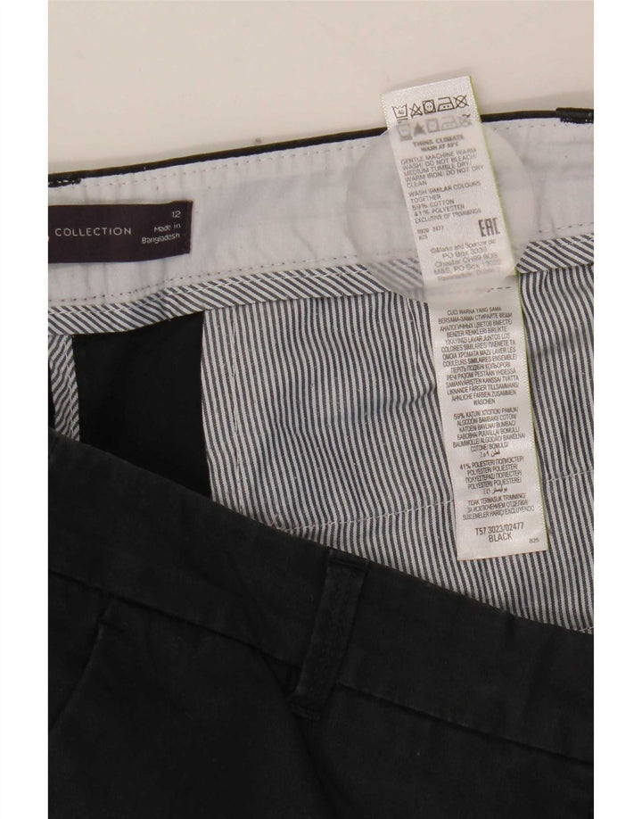 Marks & Spencer Pantalones cortos chinos para mujer UK 12 Medium W32 Algodón negro