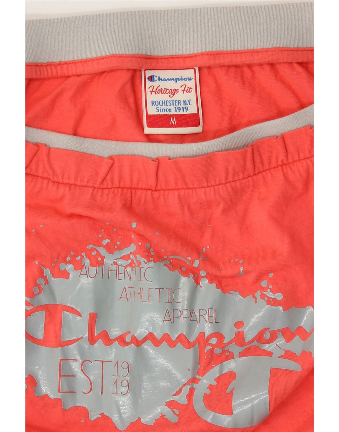 Champion Mono Corto con Hombros Descubiertos y Gráfico para Mujer UK 40 Mediano Naranja