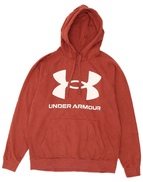 Under Armour Cold Gear Loose Fit Graphic Sudadera con capucha para hombre, color rojo medio