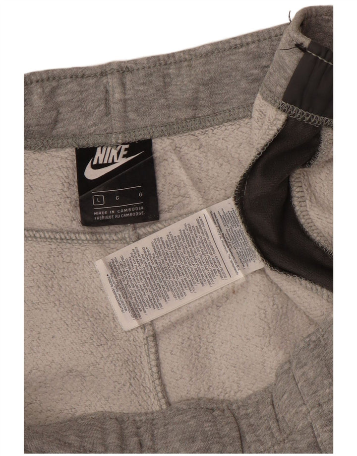NIKE Hombre Pantalones de chándal Joggers Large Gris Colorblock Algodón