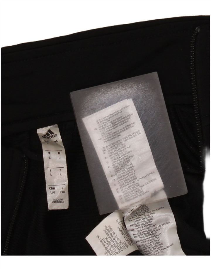 Adidas - Chaqueta de chándal para hombre, talla grande, poliéster negro