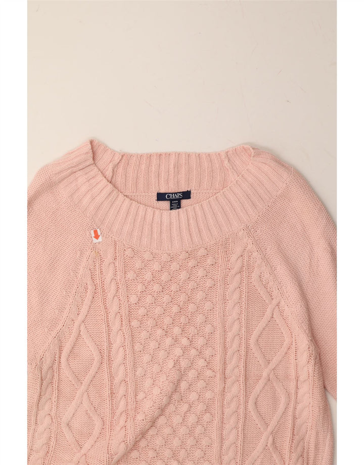 CHAPS Womens Boat Neck Jumper Sweater UK 14 Medium Pink Cotton Vintage Chaps and Second-Hand Chaps from Messina Hembry 