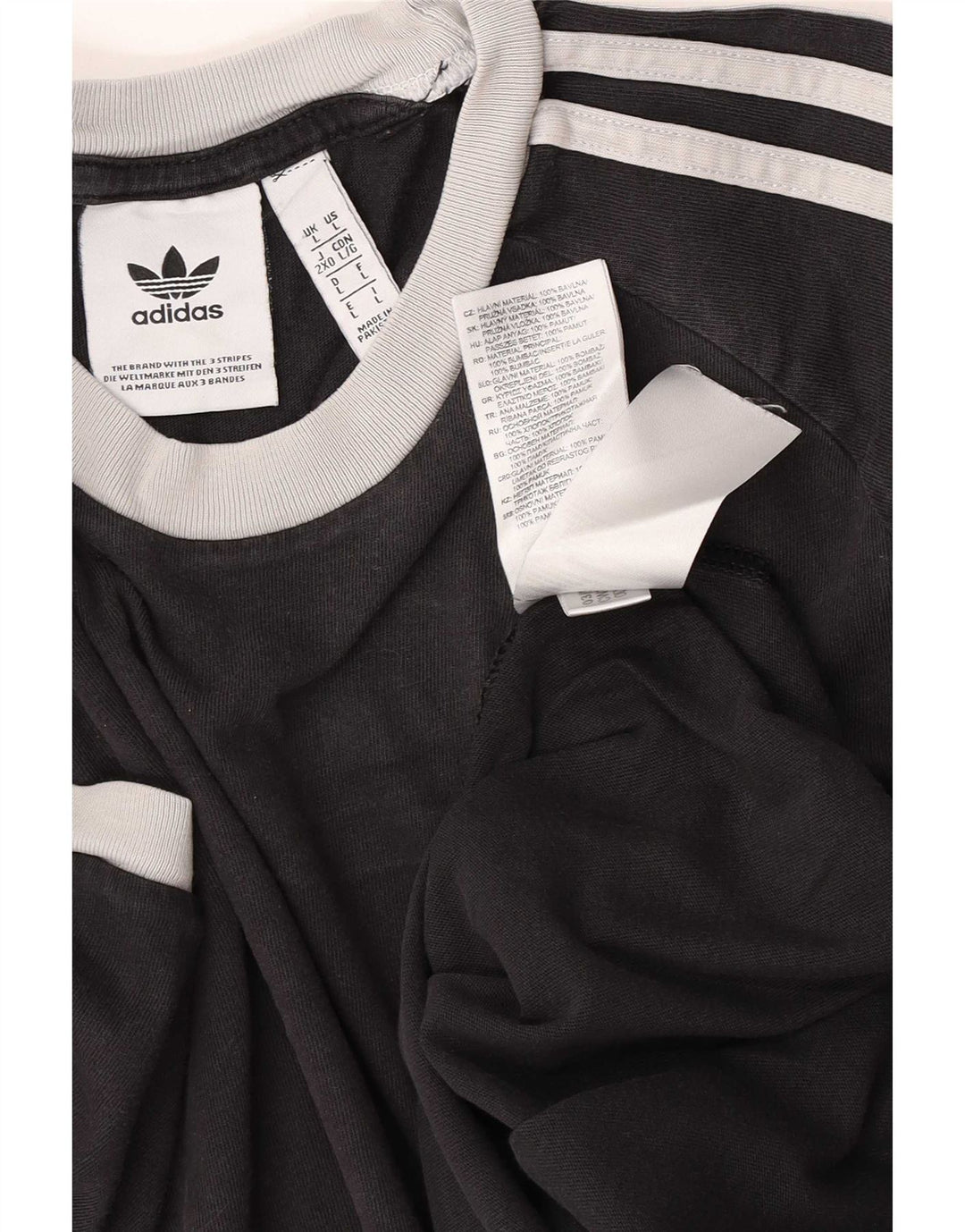 Adidas - Camiseta para hombre, talla grande, algodón negro