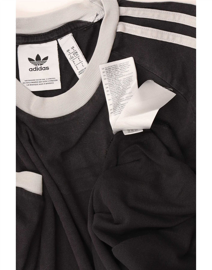 Adidas - Camiseta para hombre, talla grande, algodón negro