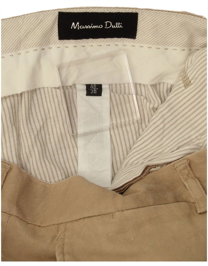 MASSIMO DUTTI Pantalón de traje recto para hombre EU 48 XL W38 L30 Beige