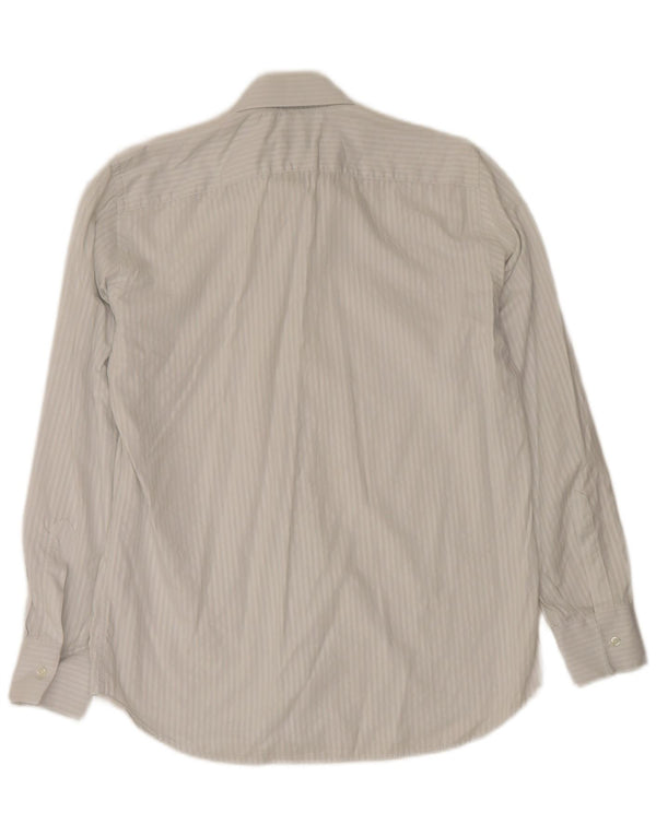 Roccobarocco Camisa para hombre Talla 40 15 3/4 Mediana Algodón a rayas blancas