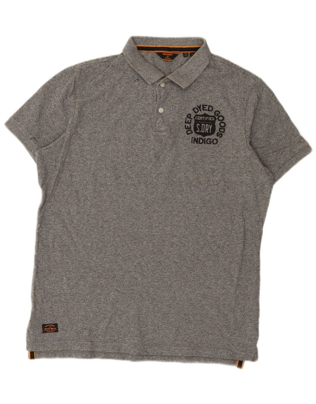 Superdry Polo gráfico para hombre de algodón moteado gris grande
