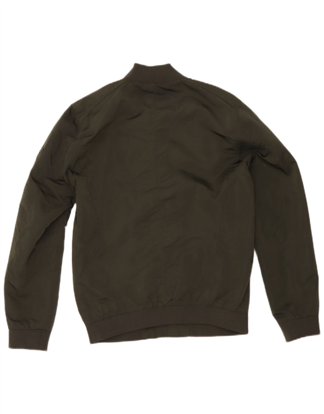 Zara Mens Bomber Jacket UK 38 Medium Caqui Poliéster