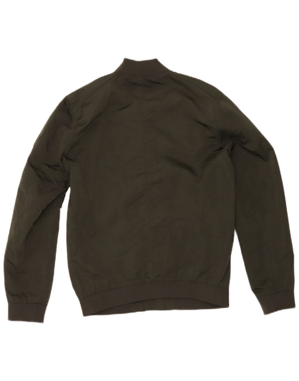 Zara Mens Bomber Jacket UK 38 Medium Caqui Poliéster