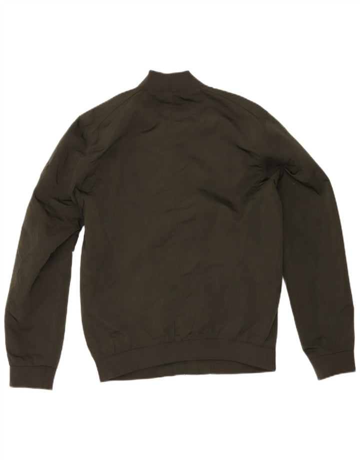 Zara Mens Bomber Jacket UK 38 Medium Caqui Poliéster