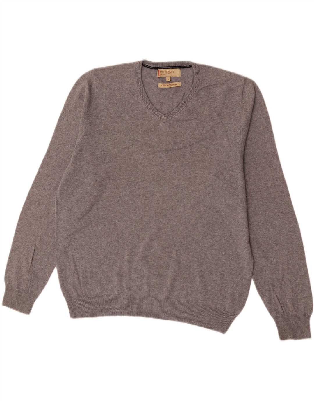 Marks & Spencer Jersey con cuello en V para hombre de algodón gris medio