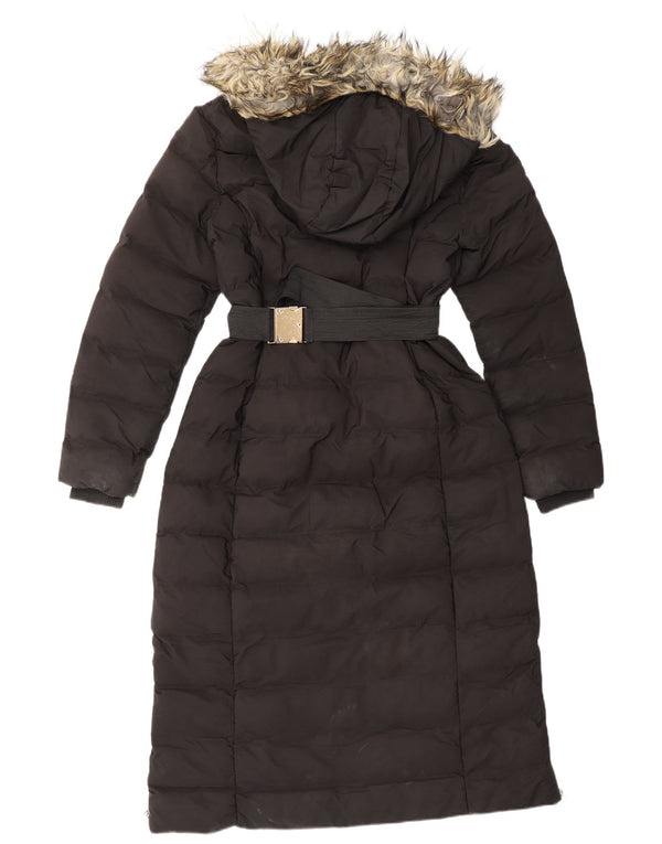 OASIS Womens Hooded Padded Coat UK 12 Medium Black Polyester