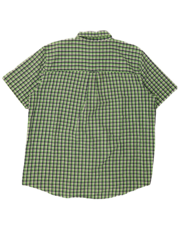 Chaps Camisa de manga corta para hombre de fácil cuidado XL Algodón a cuadros verde
