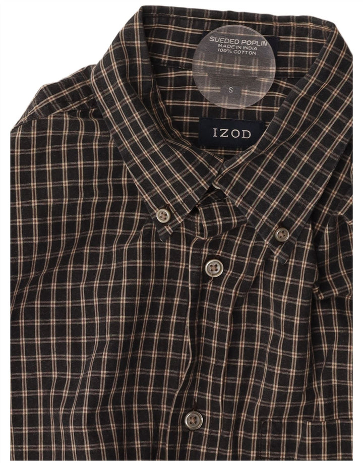 IZOD Camisa Hombre Small Azul Marino Cuadros Algodón