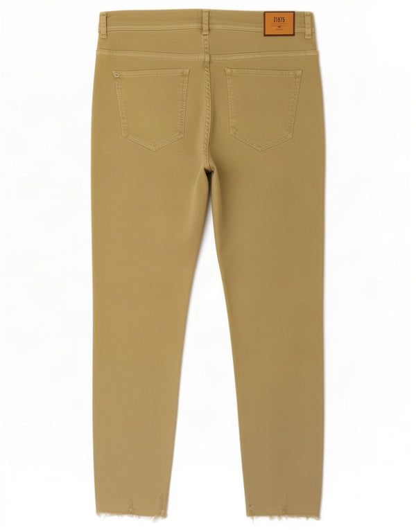 Vaqueros Zara Mujer Skinny Cropped EU 44 XL W34 L26 Verde