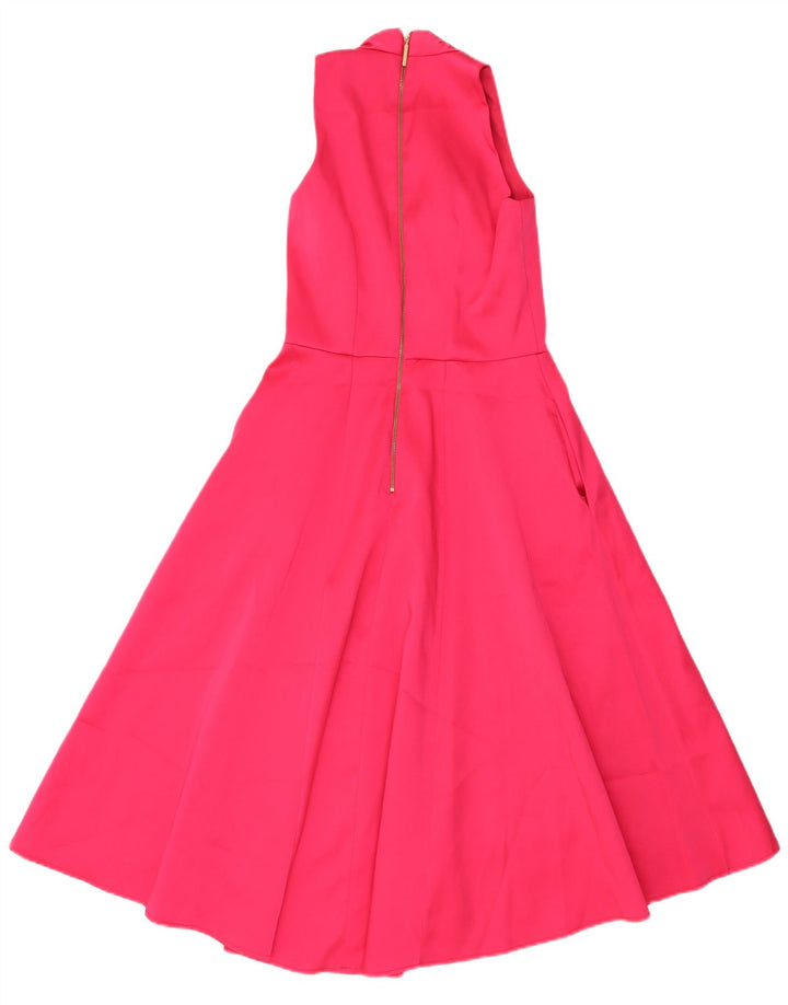 CLOSET Vestido acampanado sin mangas para mujer UK 8 Pequeño Poliéster rosa