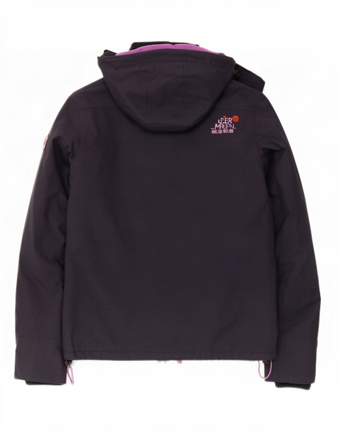 Superdry Chaqueta cortavientos con capucha para mujer UK 44 Azul marino mediano