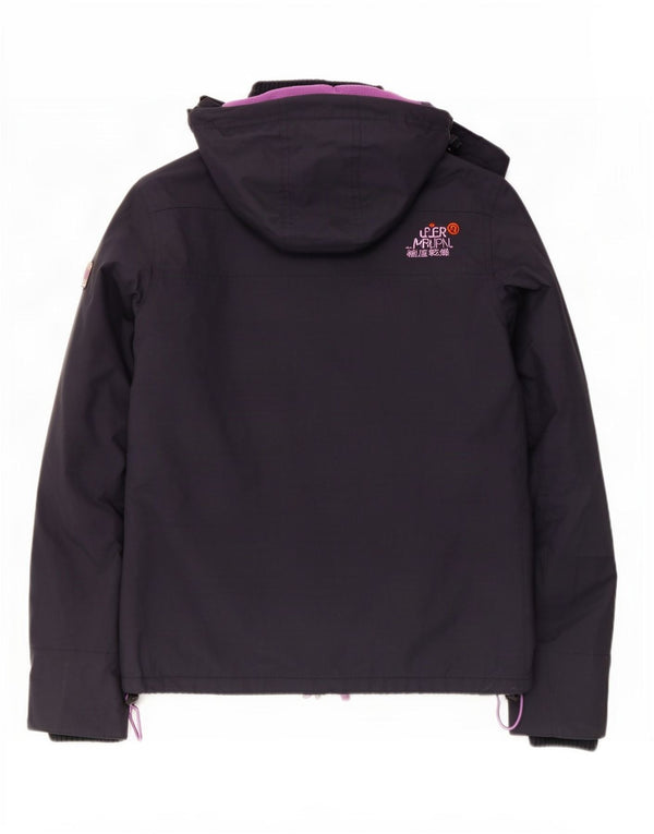 Superdry Chaqueta cortavientos con capucha para mujer UK 44 Azul marino mediano