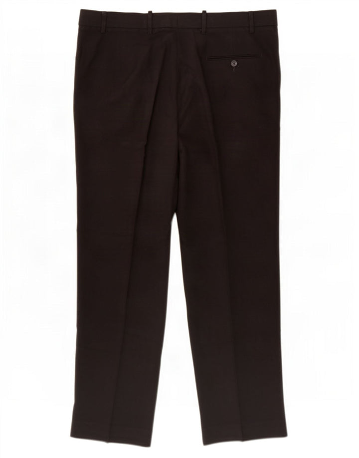 Marks & Spencer Pantalón de traje regular para hombre W38 L31 Poliéster negro
