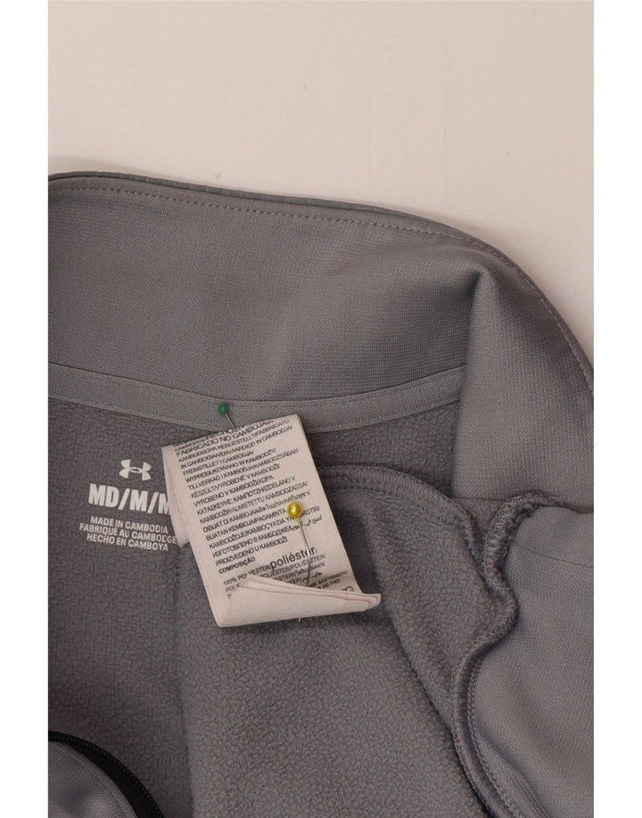 Under Armour Hombre Zip Neck Sudadera Jumper Gris Medio Poliéster