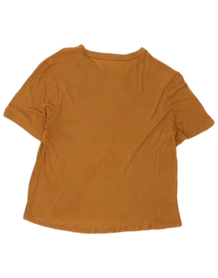 Zara Mujer Camiseta Top UK 44 Grande Marrón