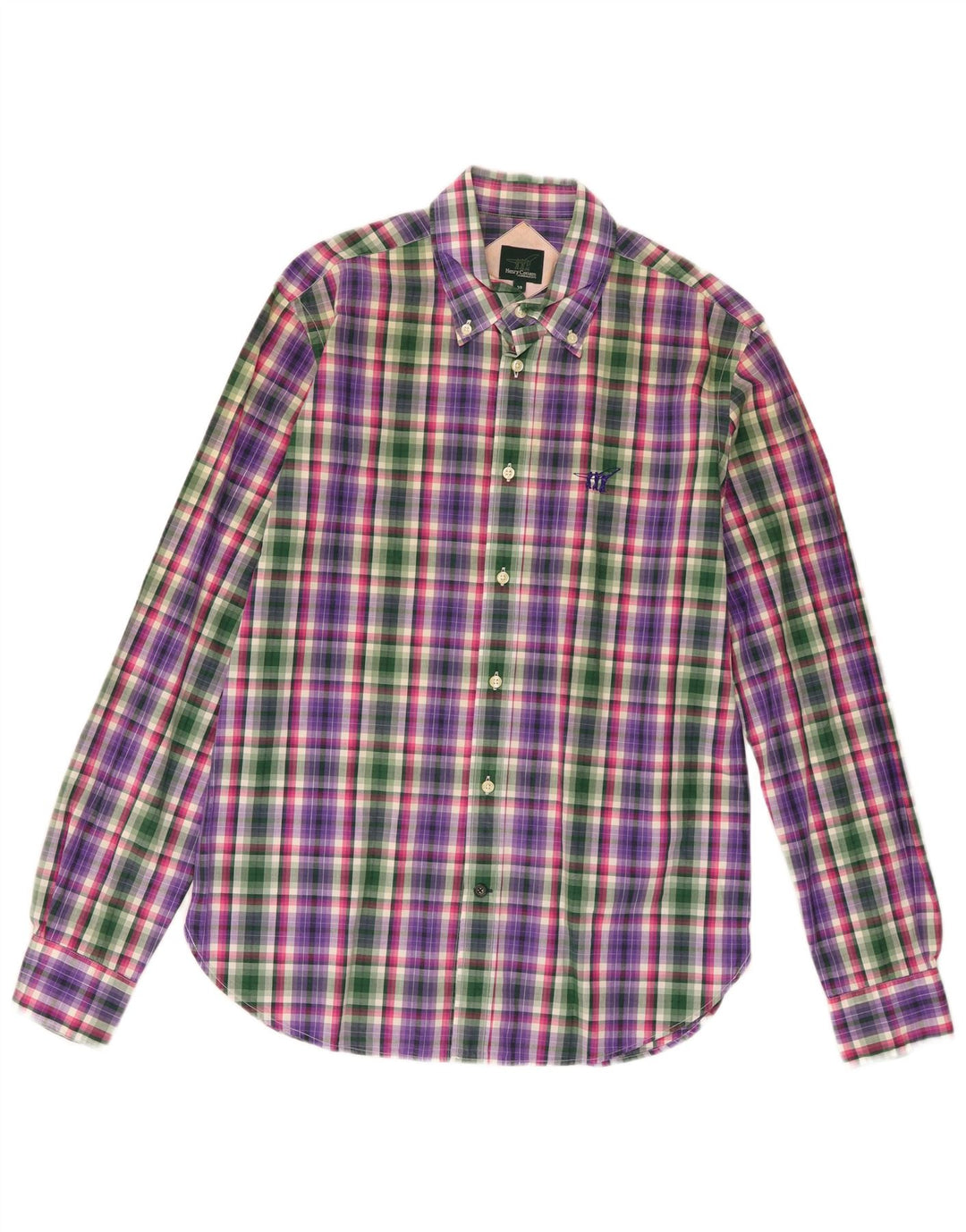 Henry Cottons Camisa para hombre Talla 39 Mediana Algodón a cuadros multicolor