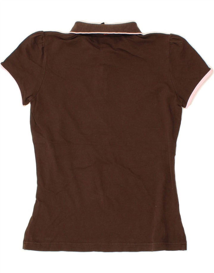 SUN68 Womens Polo Shirt UK 12 Medium Brown Cotton Vintage Sun68 and Second-Hand Sun68 from Messina Hembry 