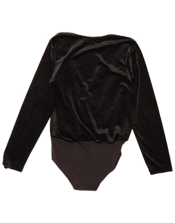 Zara Body De Terciopelo Mujer UK 44 Mediano Poliamida Negro