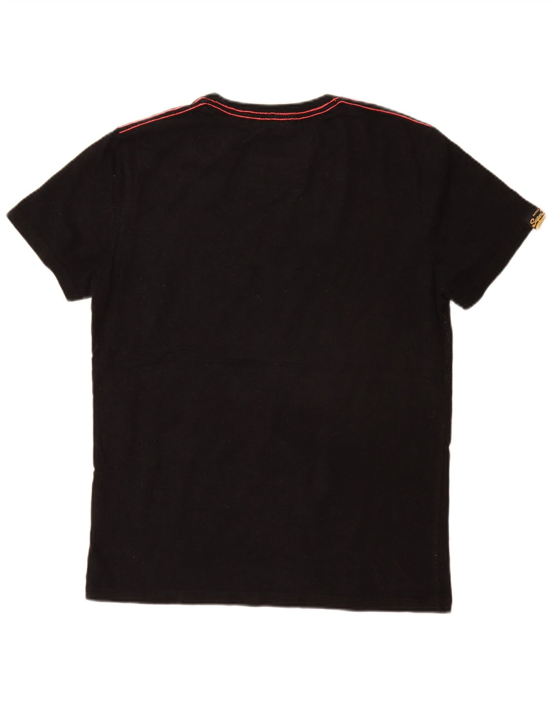 SUPERDRY Camiseta gráfica para hombre Top grande de algodón negro