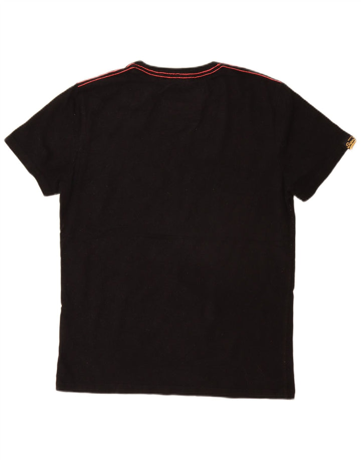 SUPERDRY Camiseta gráfica para hombre Top grande de algodón negro