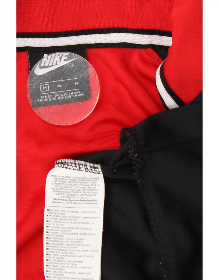 NIKE Hombre Jersey Chándal Top Chaqueta Mediano Rojo Colorblock Poliéster
