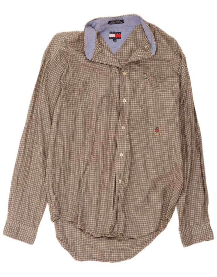 Camisa Tommy Hilfiger Hombre Algodón a cuadros marrón medio