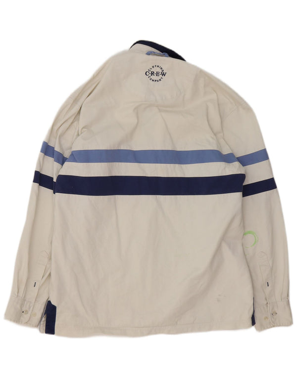 Crew Clothing Camisa tipo jersey para hombre Algodón a rayas blancas medianas