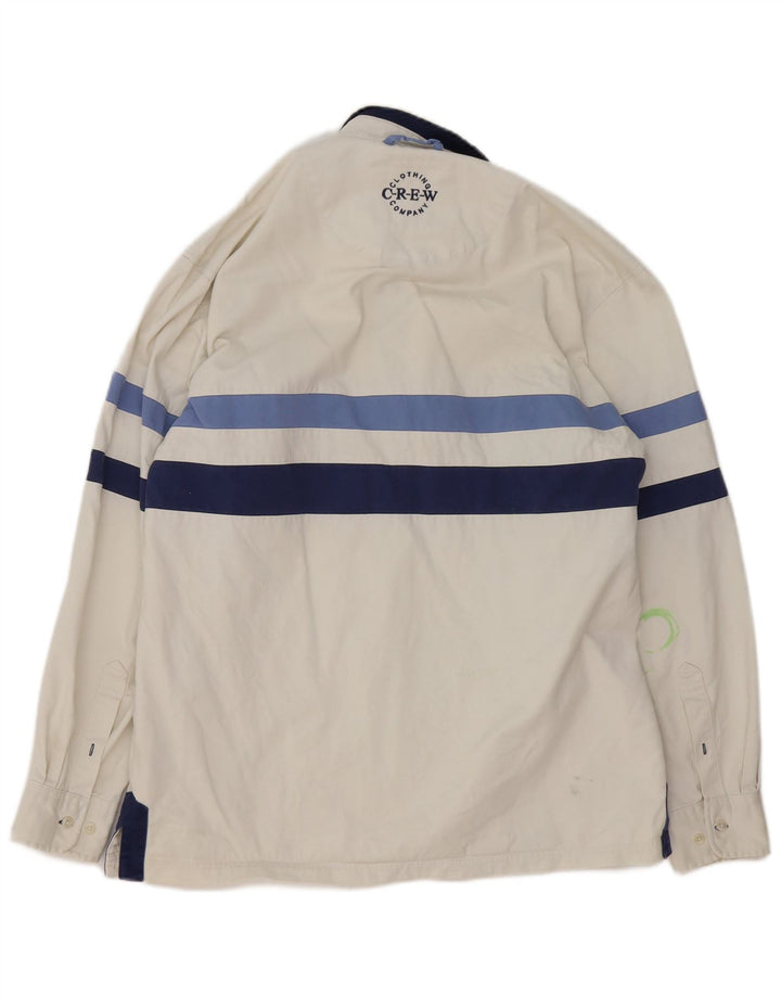 Crew Clothing Camisa tipo jersey para hombre Algodón a rayas blancas medianas