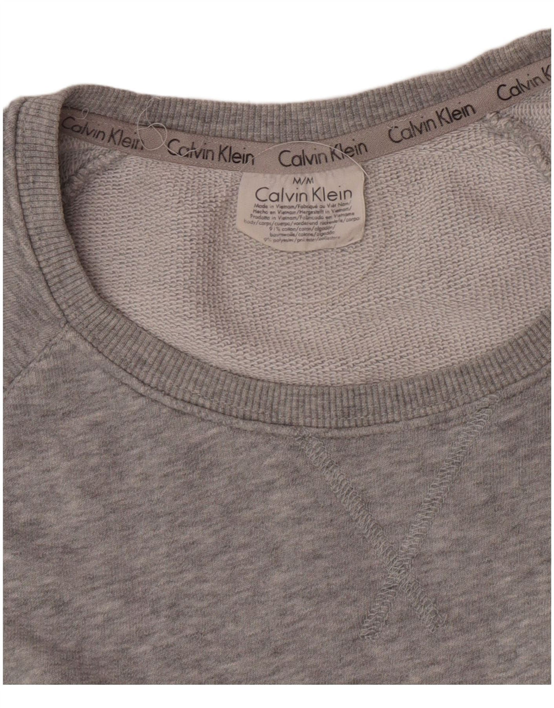 Calvin Klein Hombre Sudadera Estampada Jersey De Algodón Moteado Gris Medio