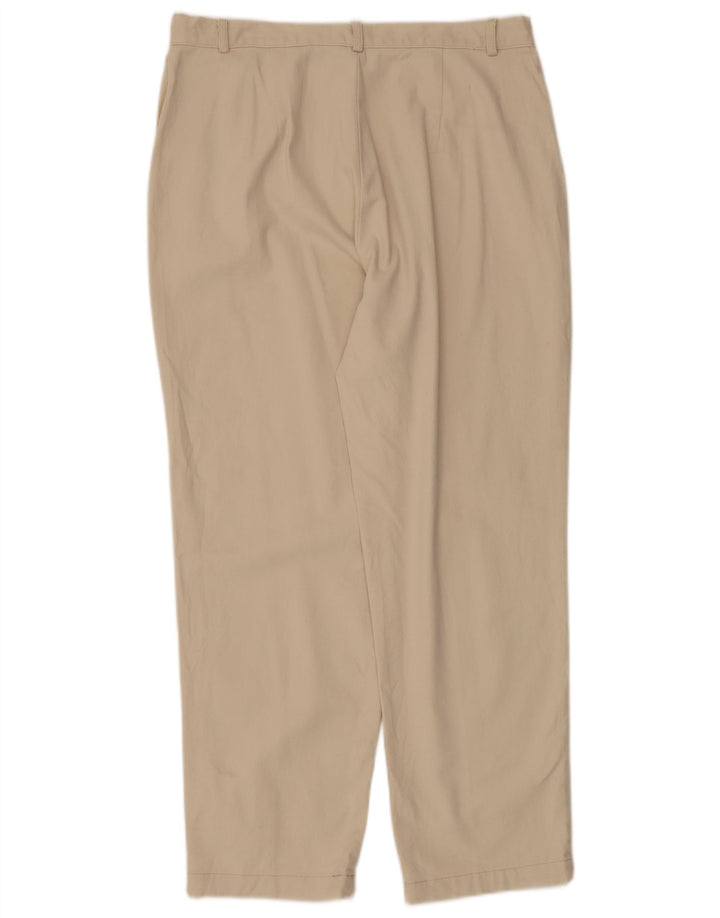 Dockers Pantalones casuales de cintura alta para mujer US 14 XL W34 L27 Algodón beige