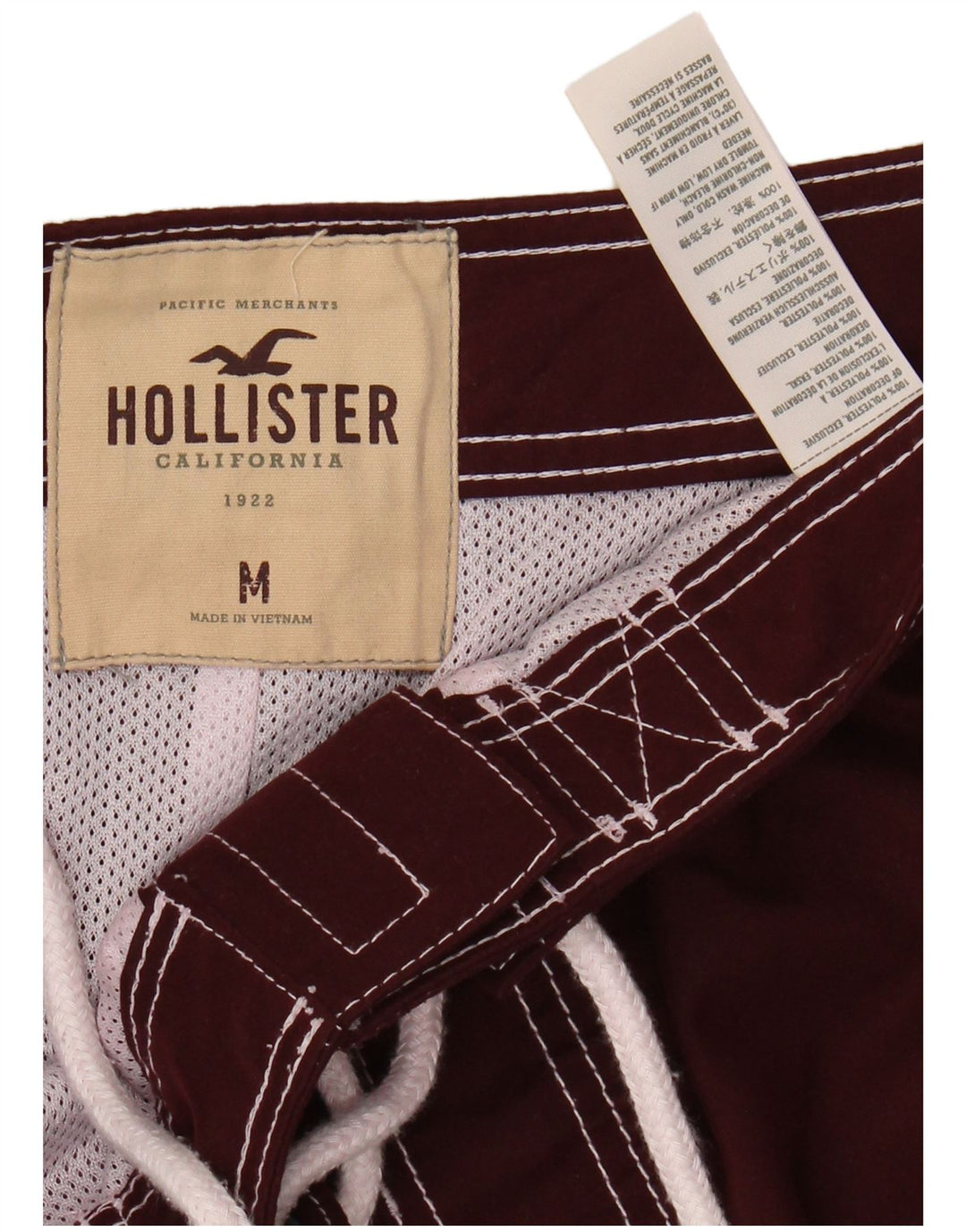 HOLLISTER Bañador para Hombre Poliéster Burdeos Medio