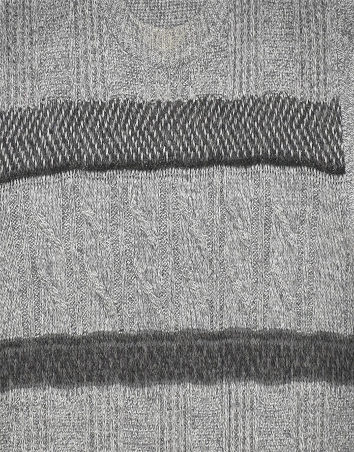 VINTAGE Mens Crew Neck Jumper Sweater Large Grey Flecked Wool Vintage Vintage and Second-Hand Vintage from Messina Hembry 