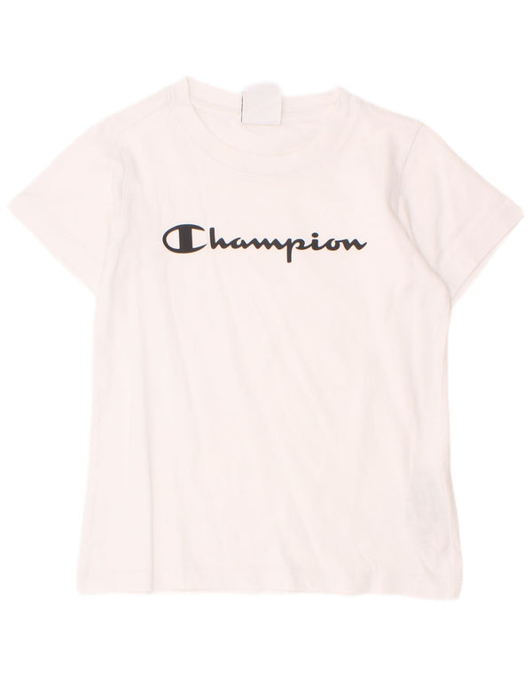 Champion Camiseta gráfica para niños 7-8 años Small Blanco Algodón