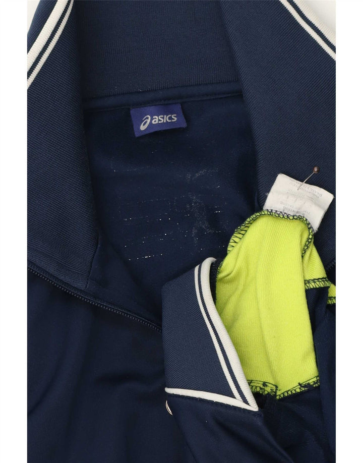 Asics Hombre Chándal Top Jacket Medium Azul Marino Colorblock Poliéster
