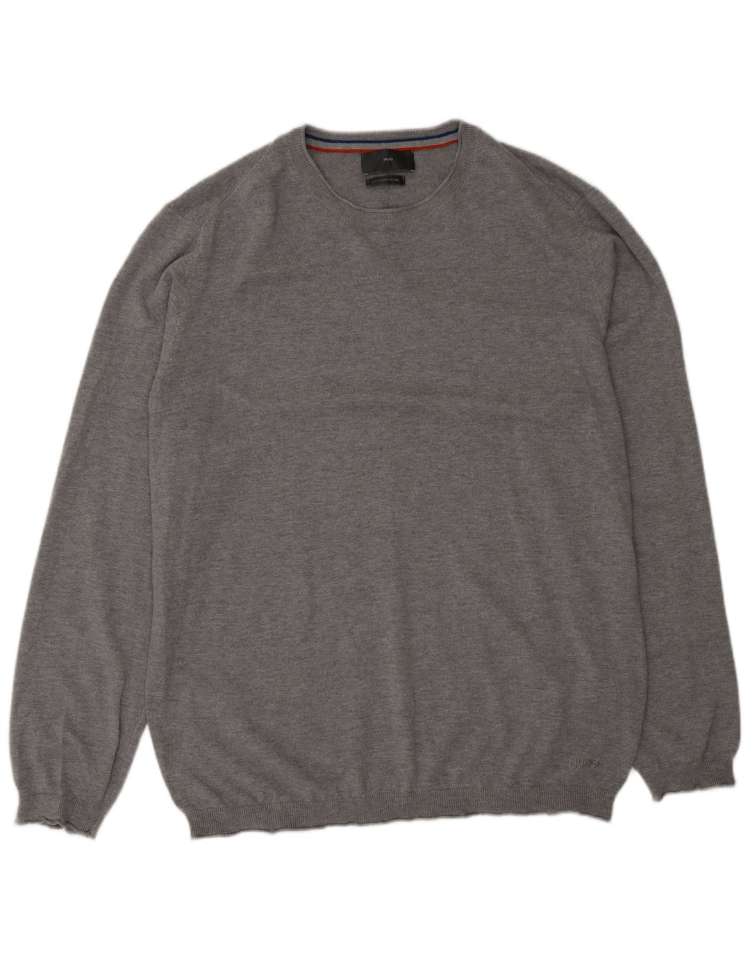 Liu Jo Jersey de cuello redondo para hombre, talla 3XL, algodón gris