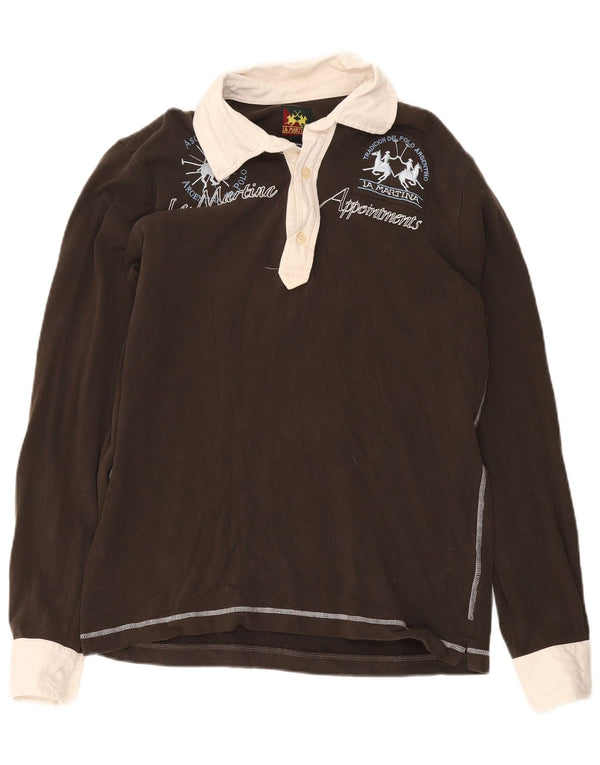 Polo De Rugby Con Gráfico De Hombre La Martina Large Marrón Colorblock