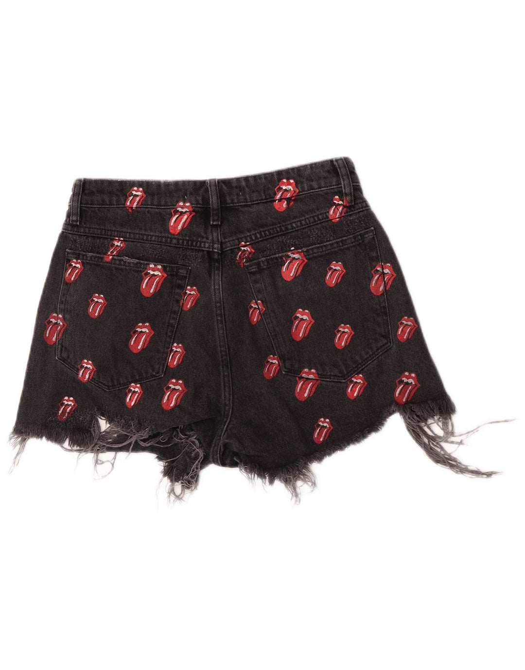 Zara Shorts De Mezclilla Desgastados Gráficos para Mujer EU 40 Medium W30 Black