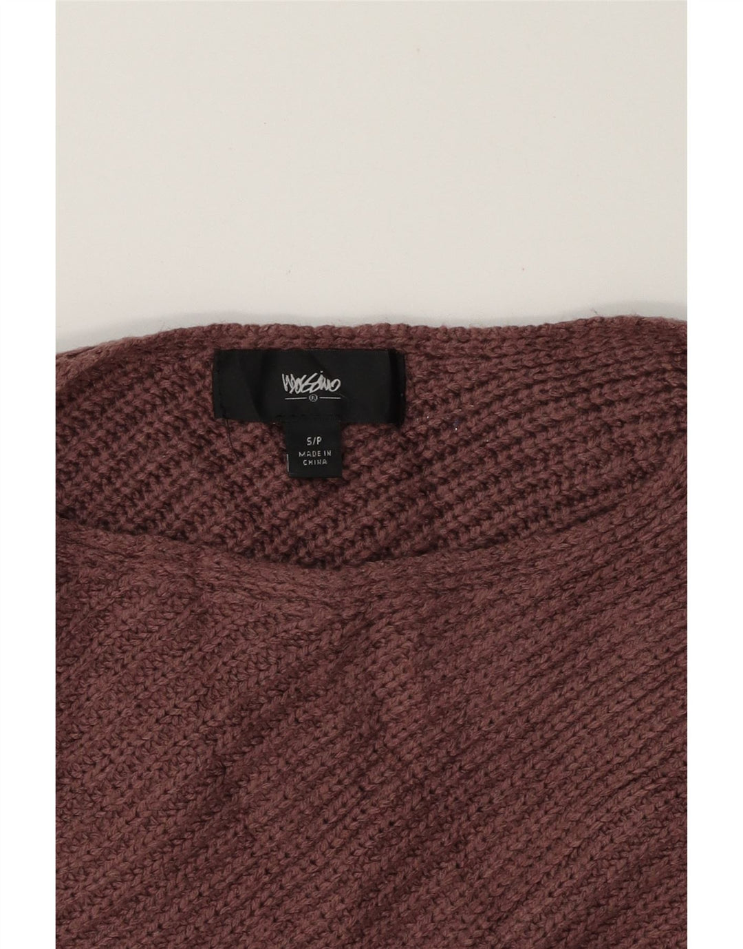MOSSIMO Womens Asymmetric Boat Neck Jumper Sweater UK 10 Small Maroon Vintage Mossimo and Second-Hand Mossimo from Messina Hembry 