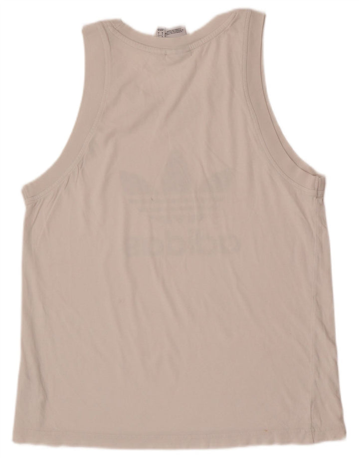 Adidas Hombre Graphic Vest Top Medio Algodón Blanco