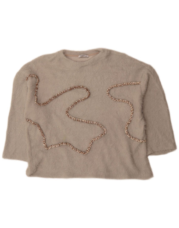 Zara Trafaluc - Jersey de manga 3/4 con cuello redondo para mujer, talla 40, color gris medio