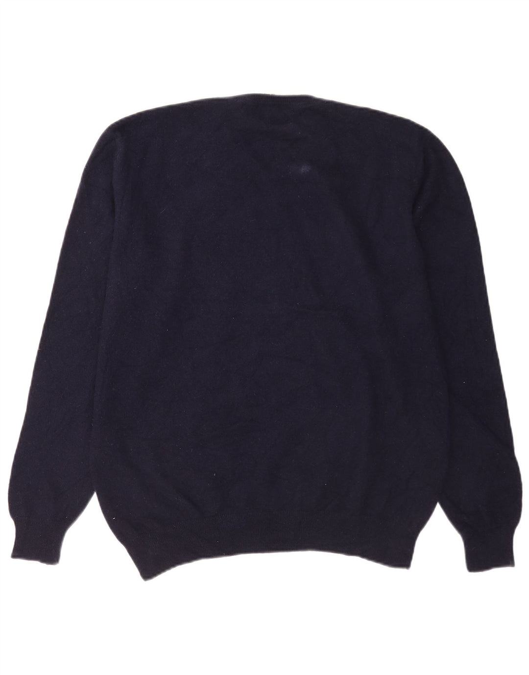 Marks & Spencer Jersey con cuello en V para hombre, talla grande, cachemir azul marino
